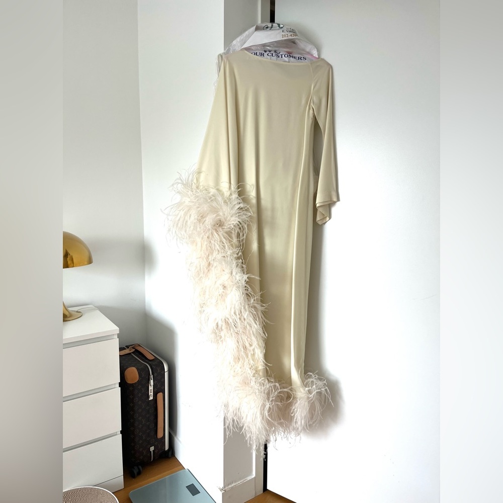 TALLER MARMO Ubud one-shoulder feather-trimmed crepe gown, Size IT 36 (XS) - Picture 10 of 11
